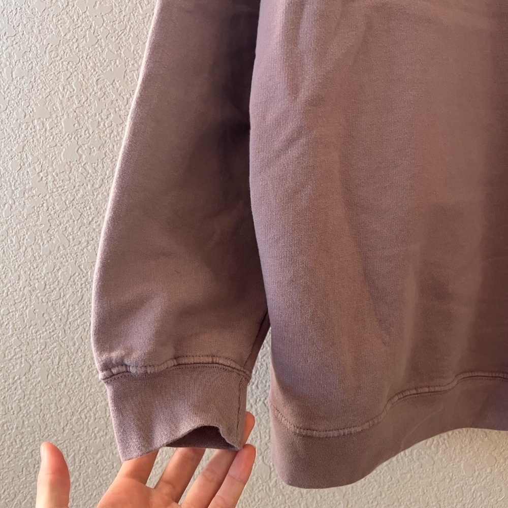 Oversized SPOOKY SEASON Cotton Crewneck Sweater in Mauve Purple - Picture 6 of 6